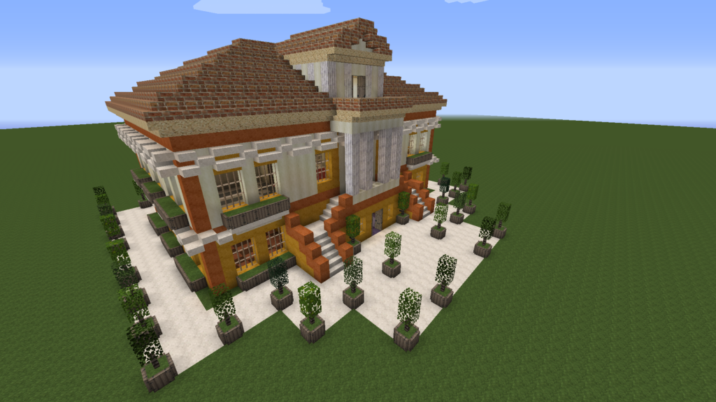 Villa construite dans Minecraft (architecture italienne Renaissance)