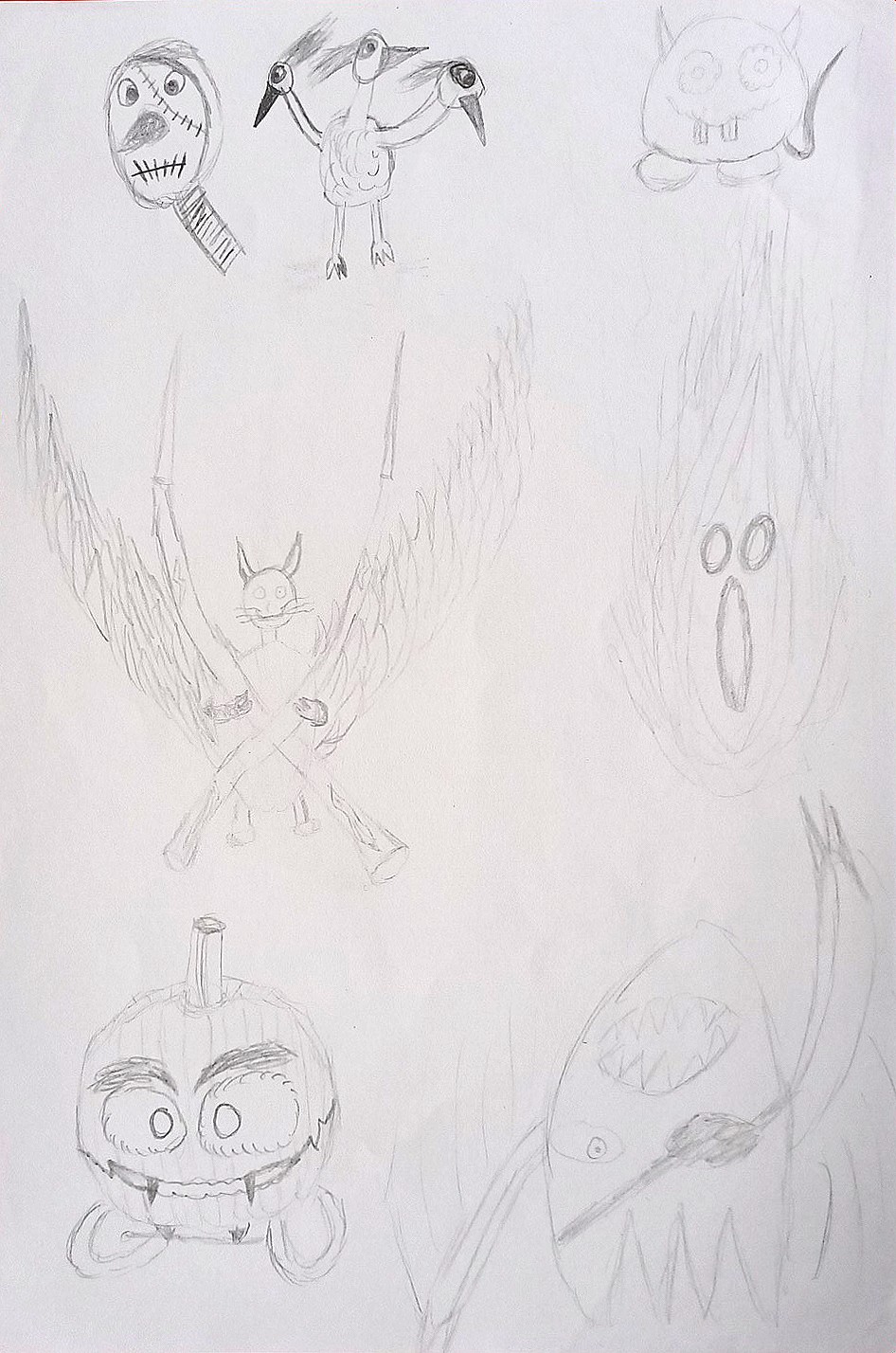 Dessins de Corentin GEORGES (collège) - Petits monstres 1
