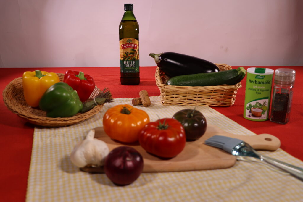 Photo culinaire (ingrédients de tian au légumes) - Net derrière