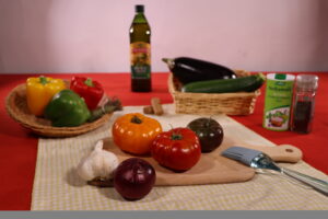 Photo culinaire (ingrédients de tian au légumes) - Net devant