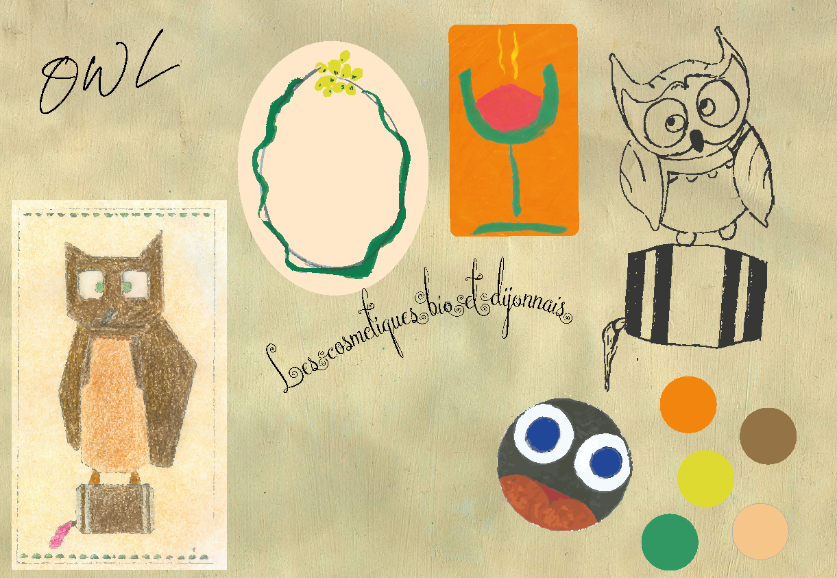 Moodboard Entreprise fictive (Dijon) - Owl (cosmétiques bio)