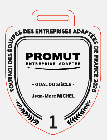 Gabarit de médaille en forme de blason PROMUT Entreprise Adaptée